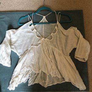 FREE PEOPLE sheer flowy shirt